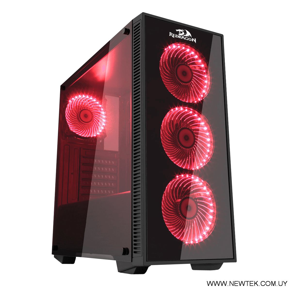 Gabinete REDRAGON GC-601 Sideswipe Gaming Color Negro Ventana lateral frontal Sf